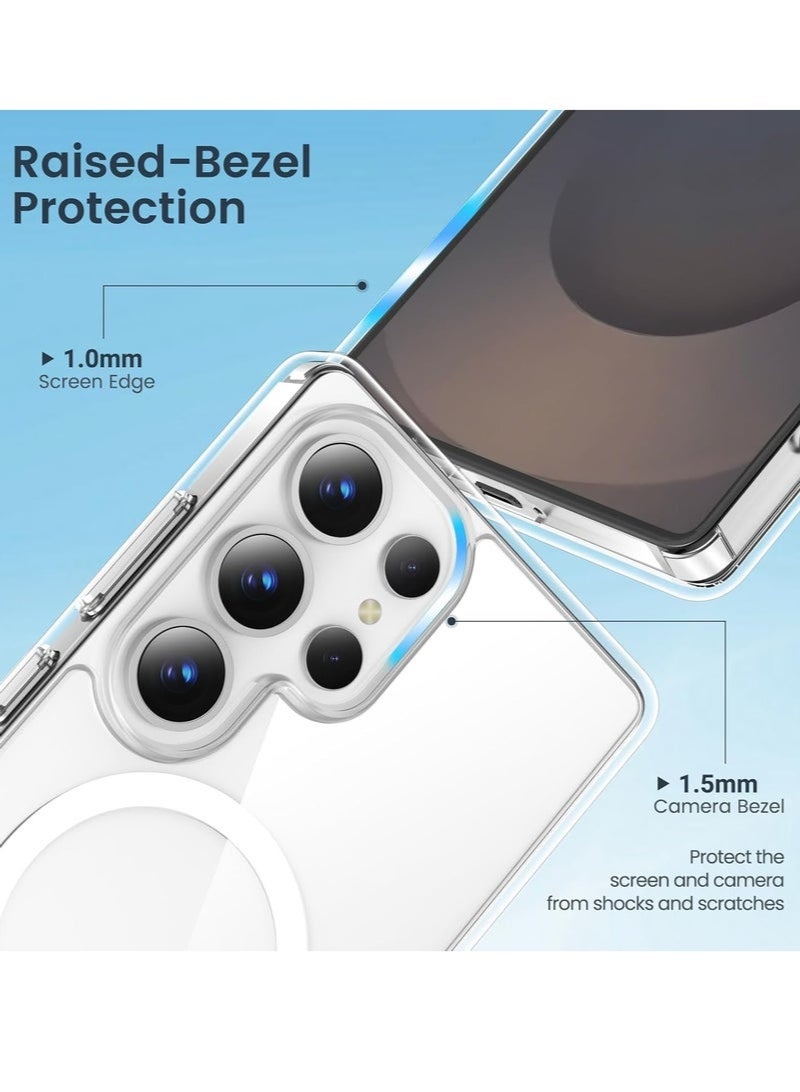 Clicko Samsung Galaxy S25 Ultra Magsafe Case Support Wireless Charging Slim Thin Magnetic Cover Anti Scratch Shockproof Hard Transparent Phone Case Compatible with Samsung Gakaxy S25 Ultra 6.8 Inch - Image 5